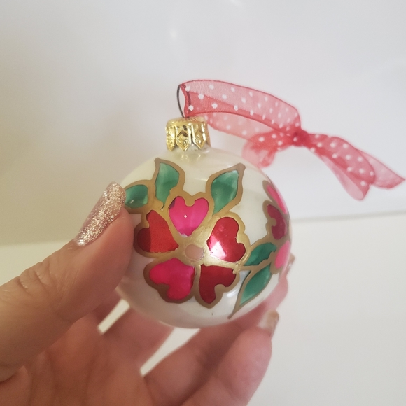 Vintage Hand painted glass Ornament - Picture 2 of 7